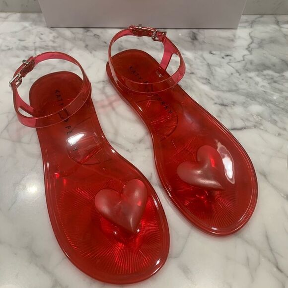 ♥️✨ NIB Katy Perry The Geli Jelly Heart Sandal - Picture 1 of 7